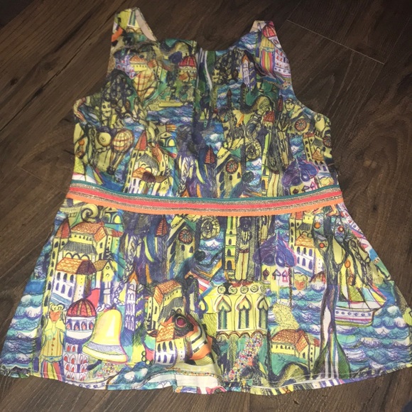 Anthropologie Tops - Anthropology Weston wear City Scape peplum top